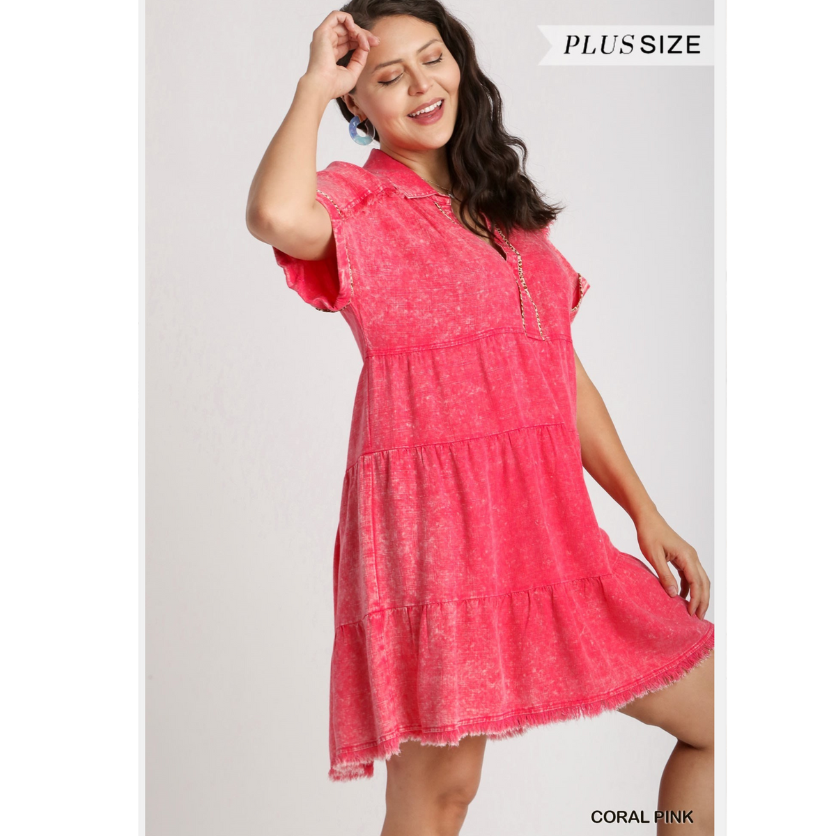 Spring Is In Air Linen Dress in CURVY ONLY