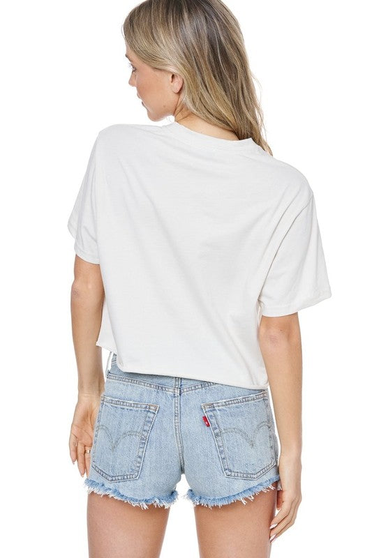 Puff Bow Graphic Cropped Zutter Tee
