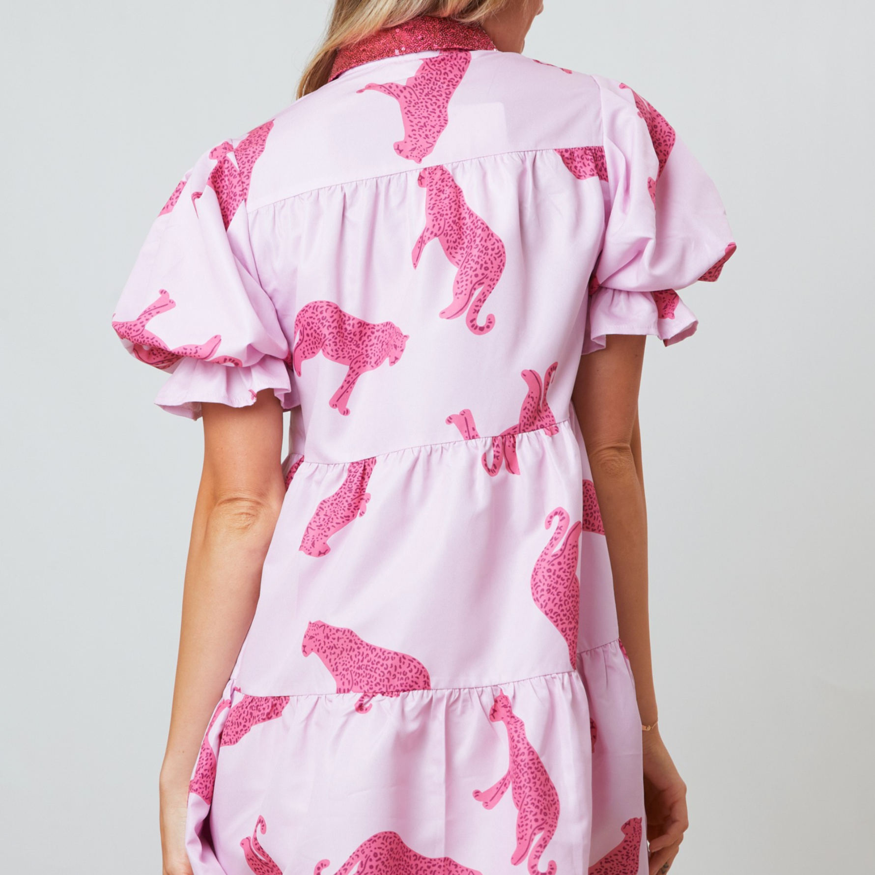 Cheetah Print Poplin Shirt Dress