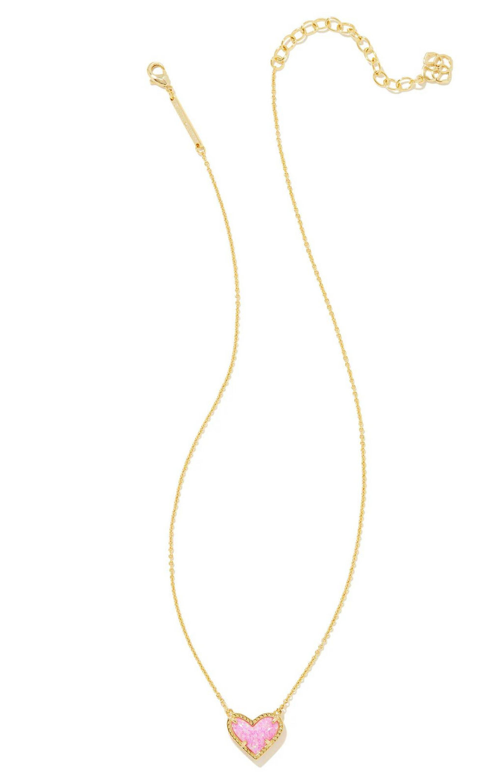 Bubble Gum Pink Ari Heart Short Pendant Necklace – Molly Malone's