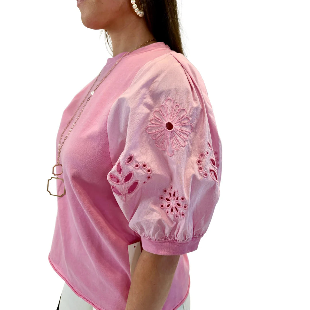 Fate Baby Pink Puff Sleeve Top