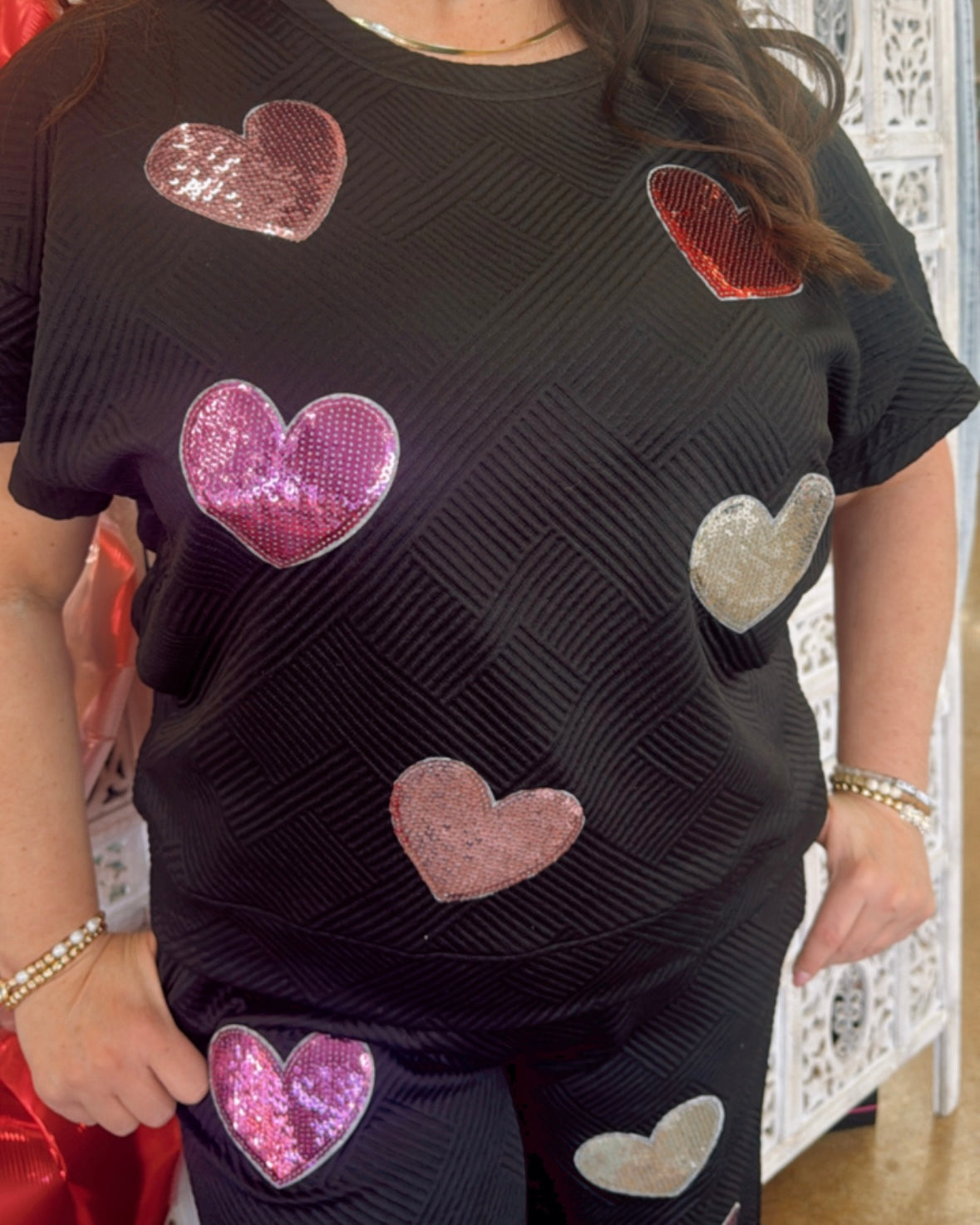 Sequin Heart Set *FINAL SALE*