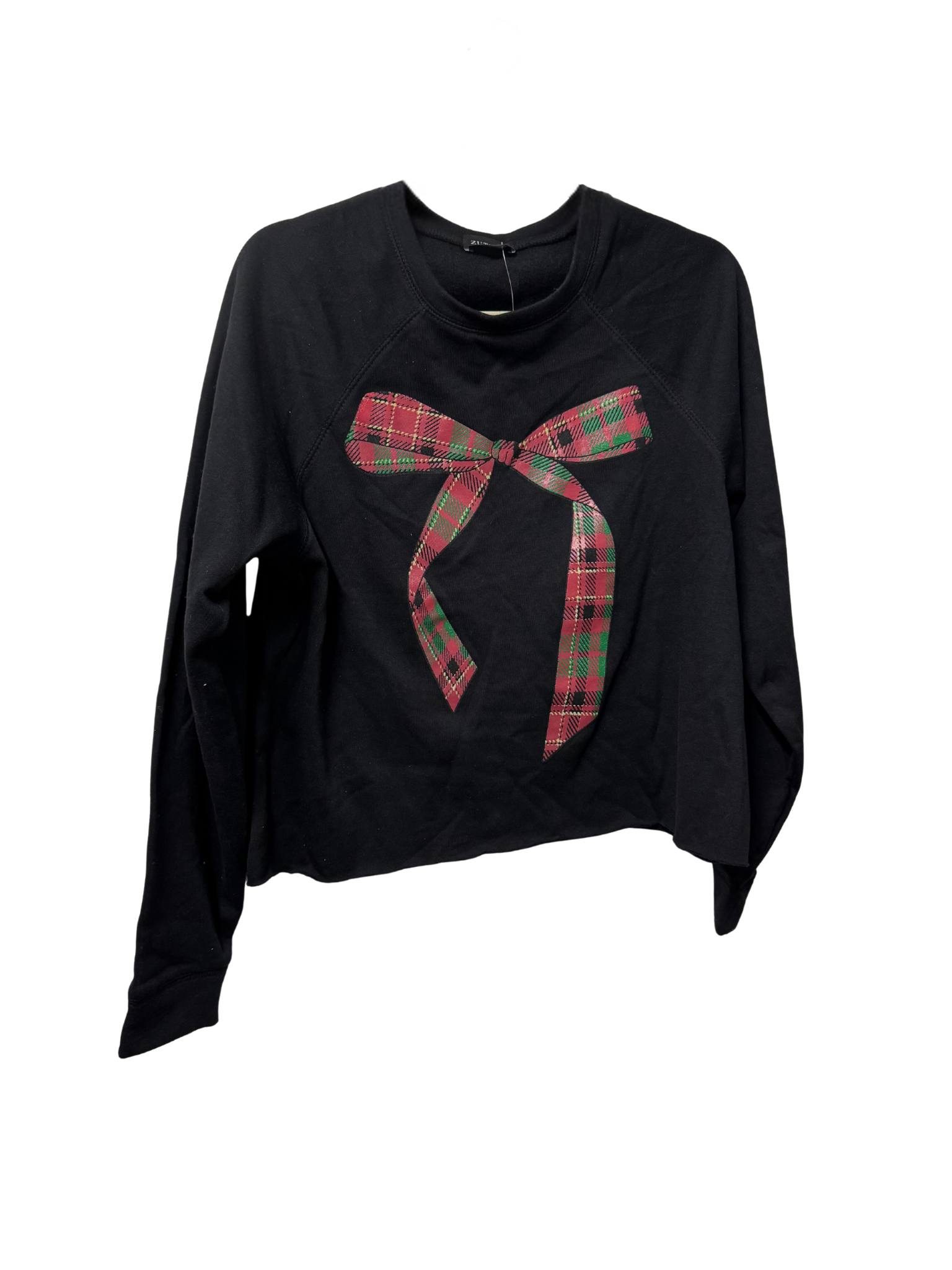 Classic Plaid Bow Sweatshirt*FINAL SALE