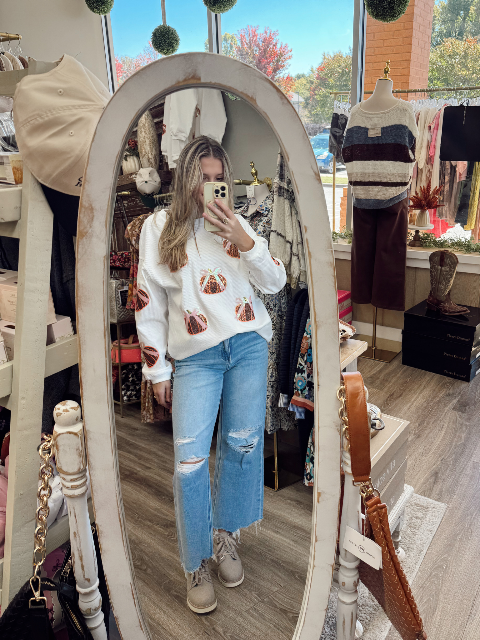 Sequin Pumpkin Sweatshirt