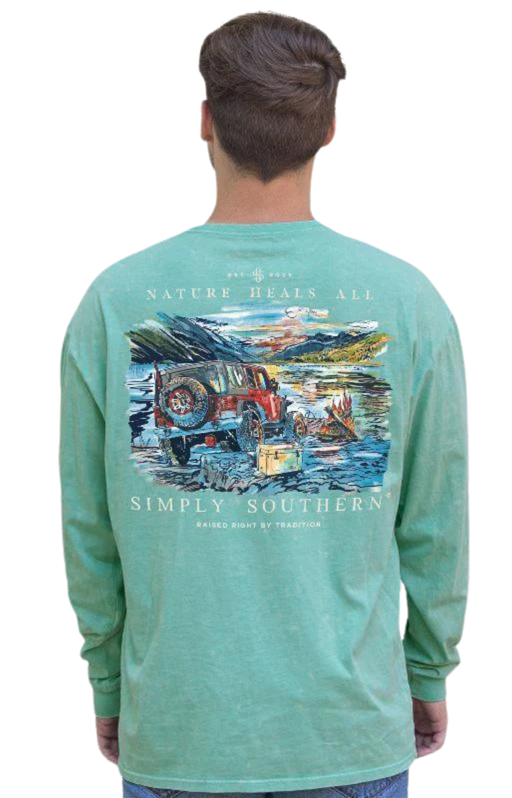 nature heals all/ nature/ simply southern/ long sleeve t-shirt/ mens / jeep/ outdoors