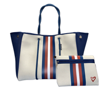 PreneLove tote bag in Simcoe. Red, white, and blue