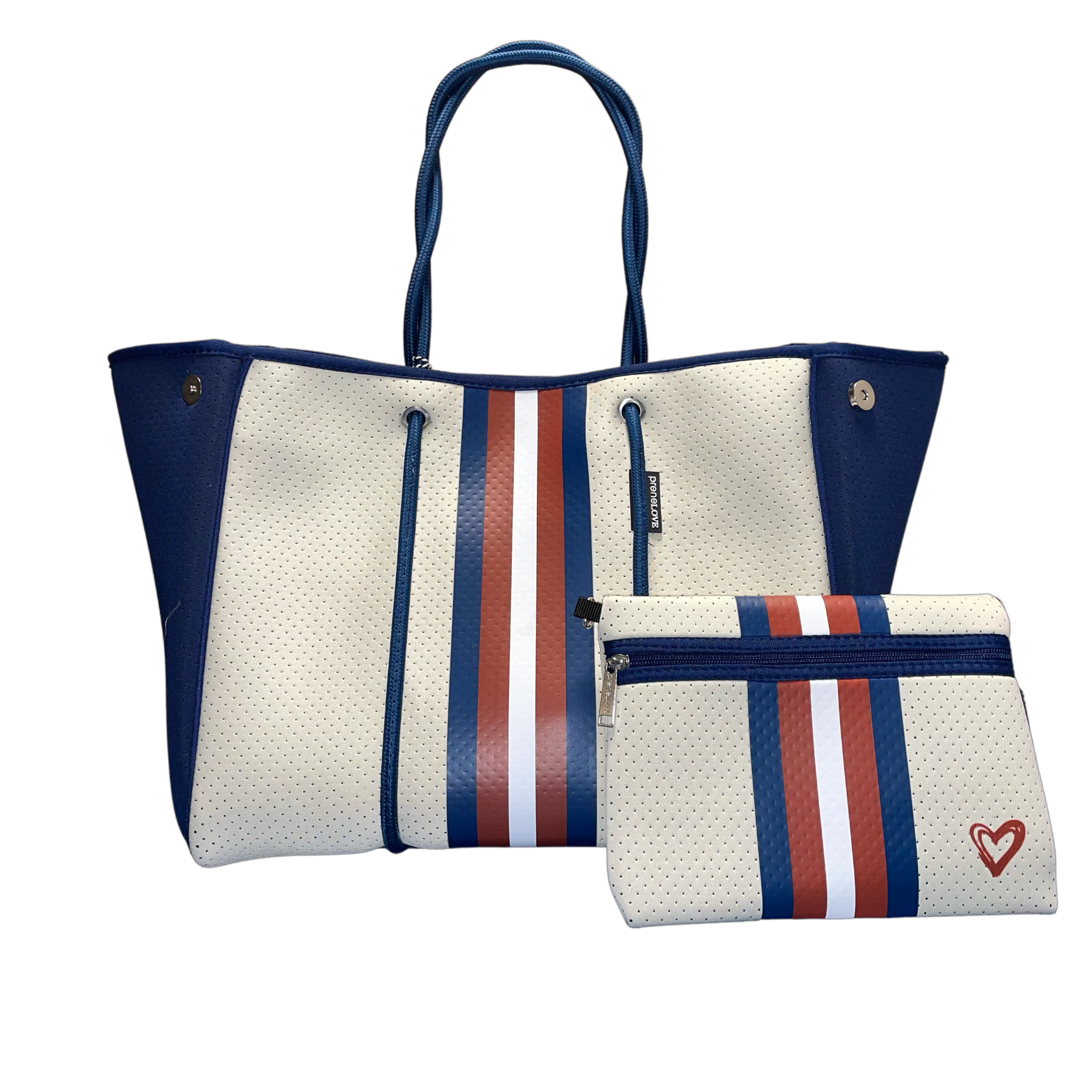 PreneLove tote bag in Simcoe. Red, white, and blue