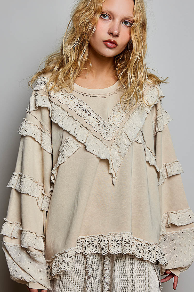 Cozy Charm Balloon Sleeve Top