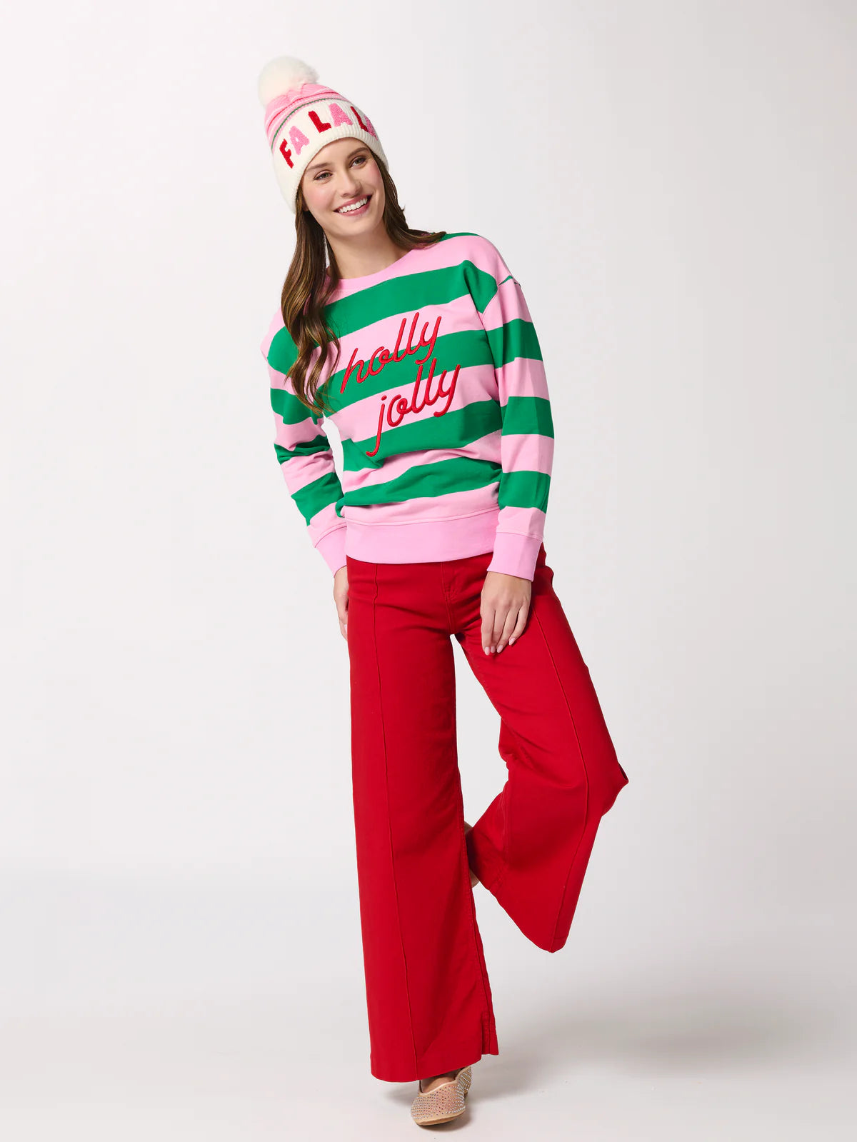 Holly Jolly Striped Classic Sweatshirt