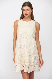 Floral Eyelet Bow-Back Mini Dress