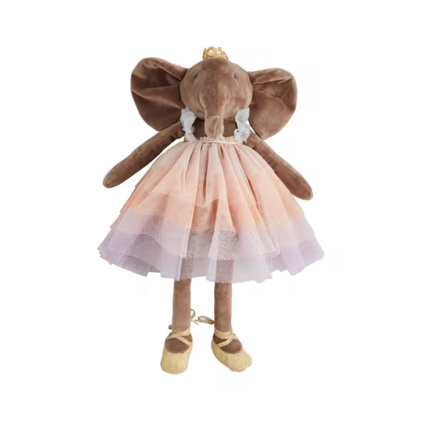 Mudpie Elephant Velvet Princess Plush