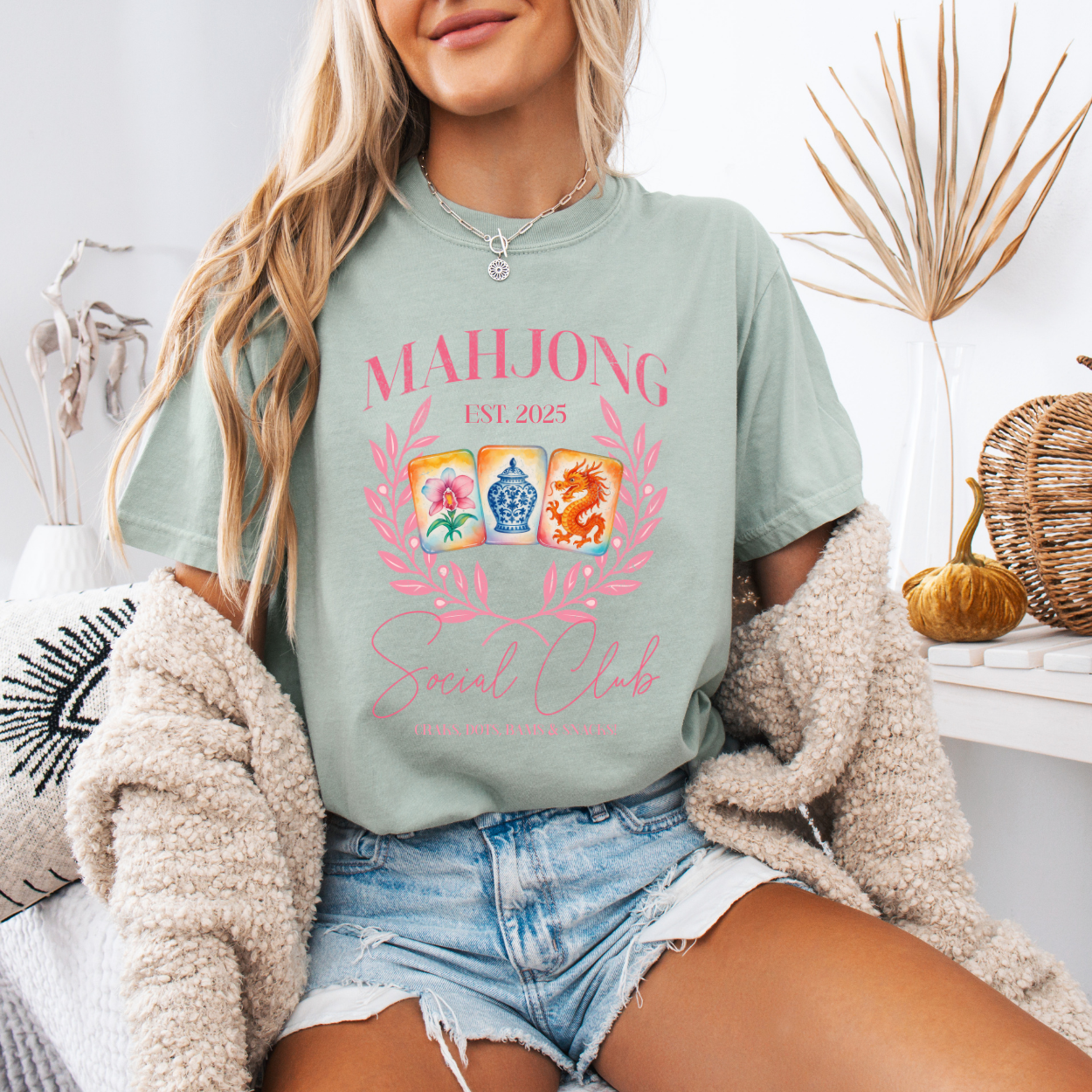 Mahjong Social Club Tee for Women