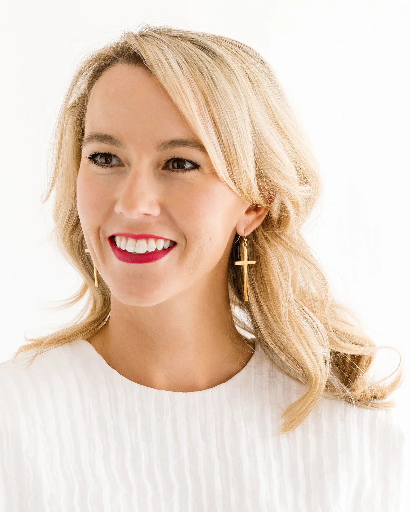 Susan Shaw Tall Cross Earrings