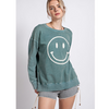 Mineral Washed Smiley Face Pullover