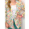 Floral Print Double Breasted Tweed Blazer