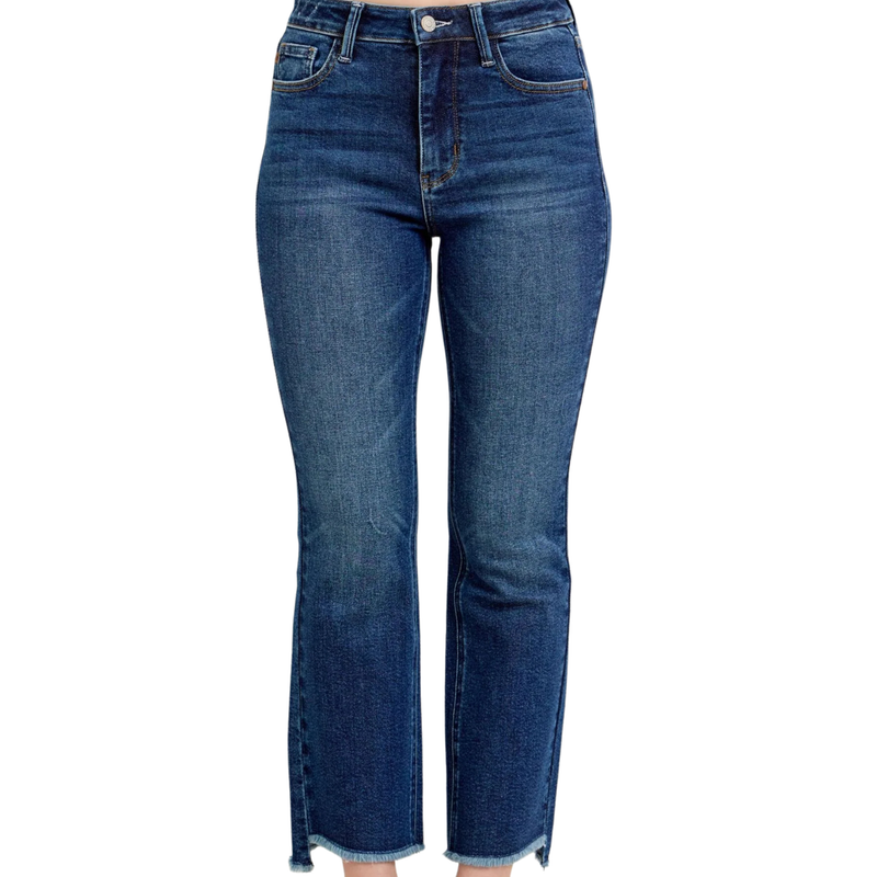 Lindy Dark Wash Kick Flare Denim Jeans by Judy Blue