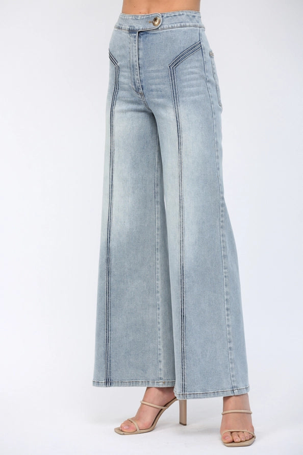 High Waisted Wide Leg Jean