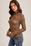 Animal Print Mesh Top