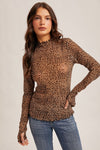 Animal Print Mesh Top