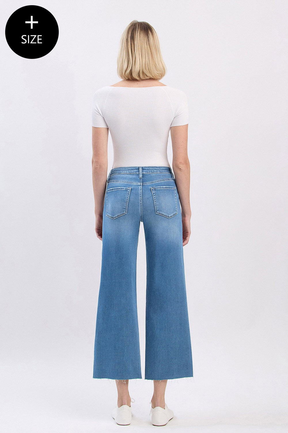 Curvy Blue Skies Crop Jeans by Vervet
