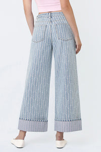 Coastal Pinstriped High Rise Jeans by Flying Monkey