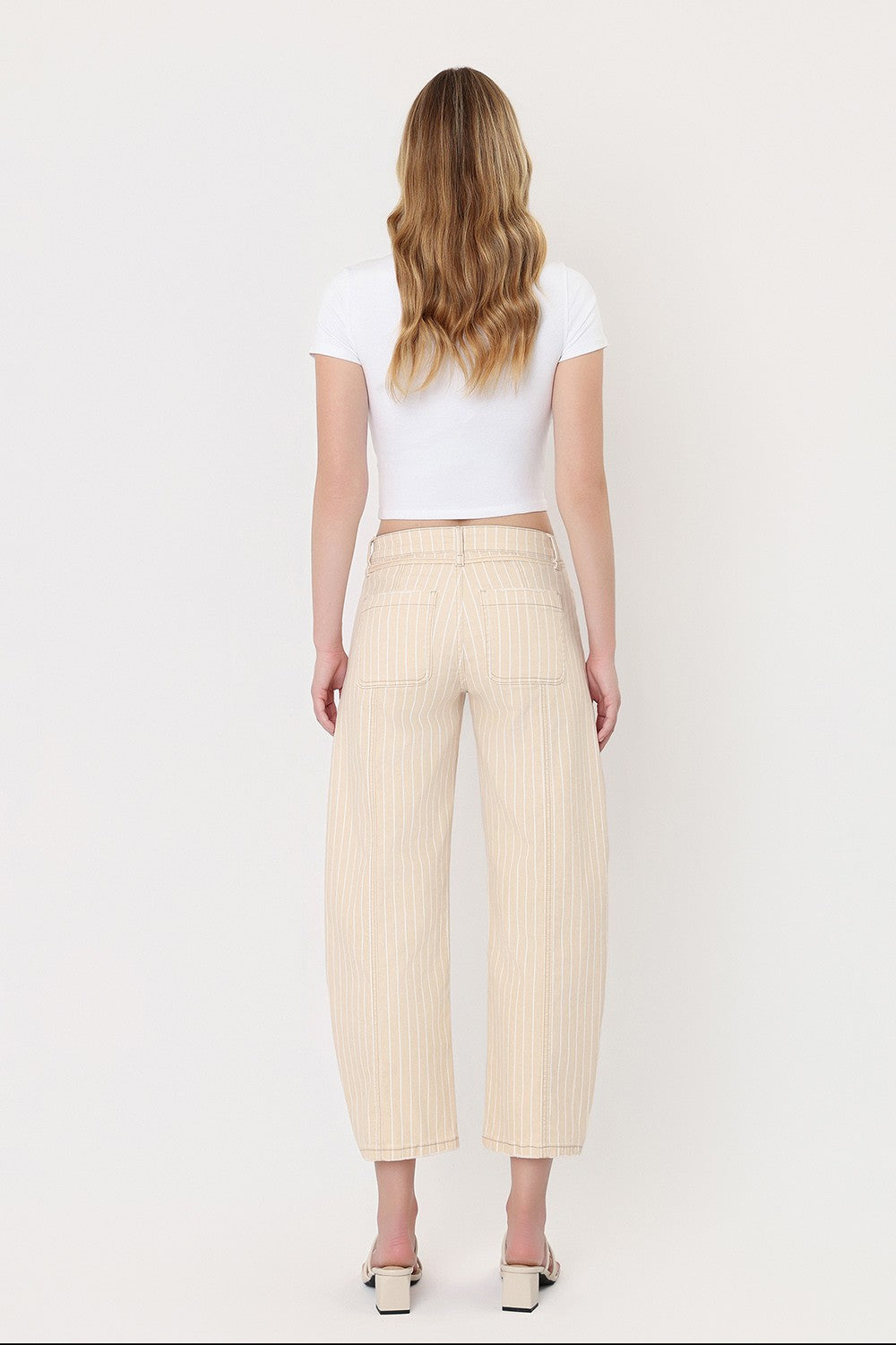 Harbor Stripe Barrel Jeans