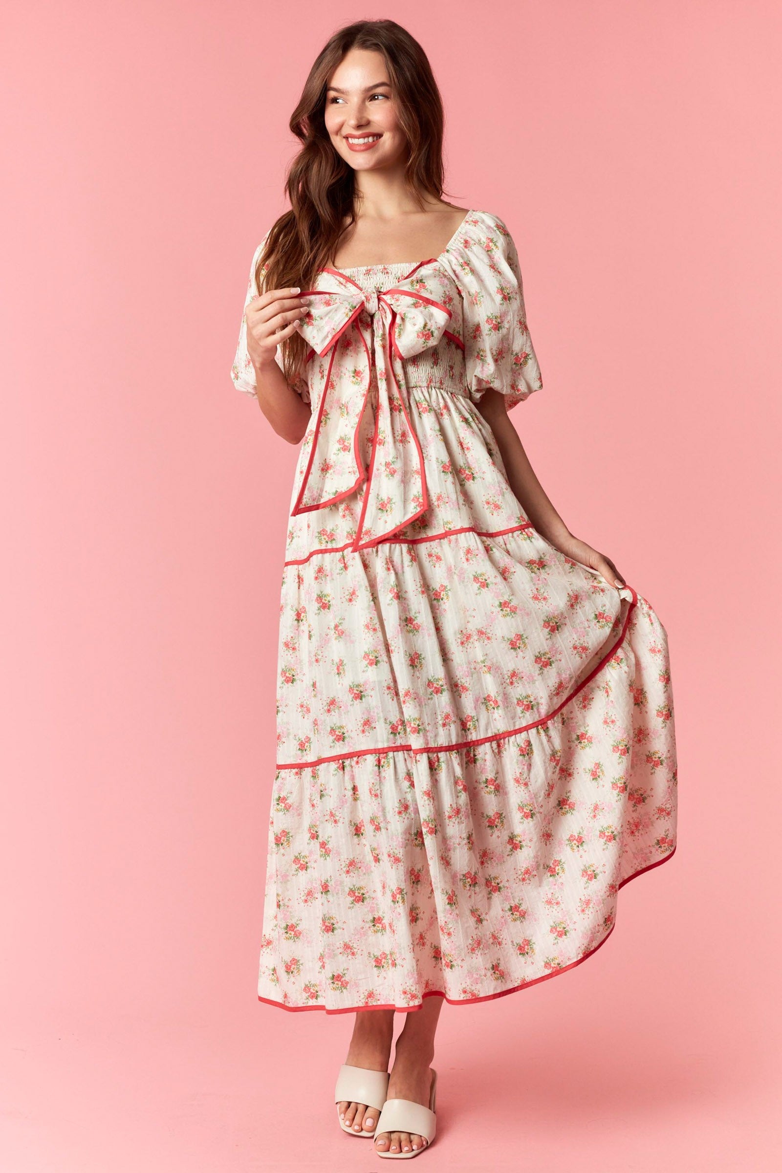 True Hearts Midi Dress by Peach Love