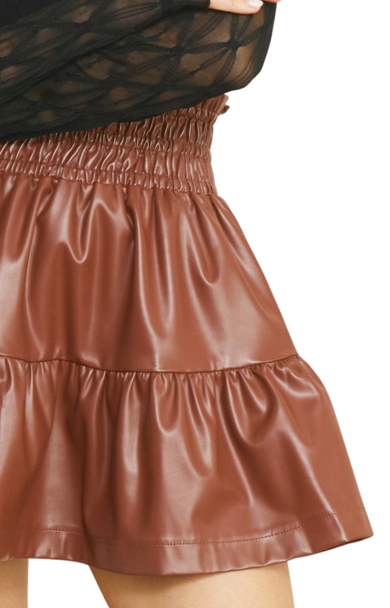 Entro Brown Leather Skirt *Final Sale*