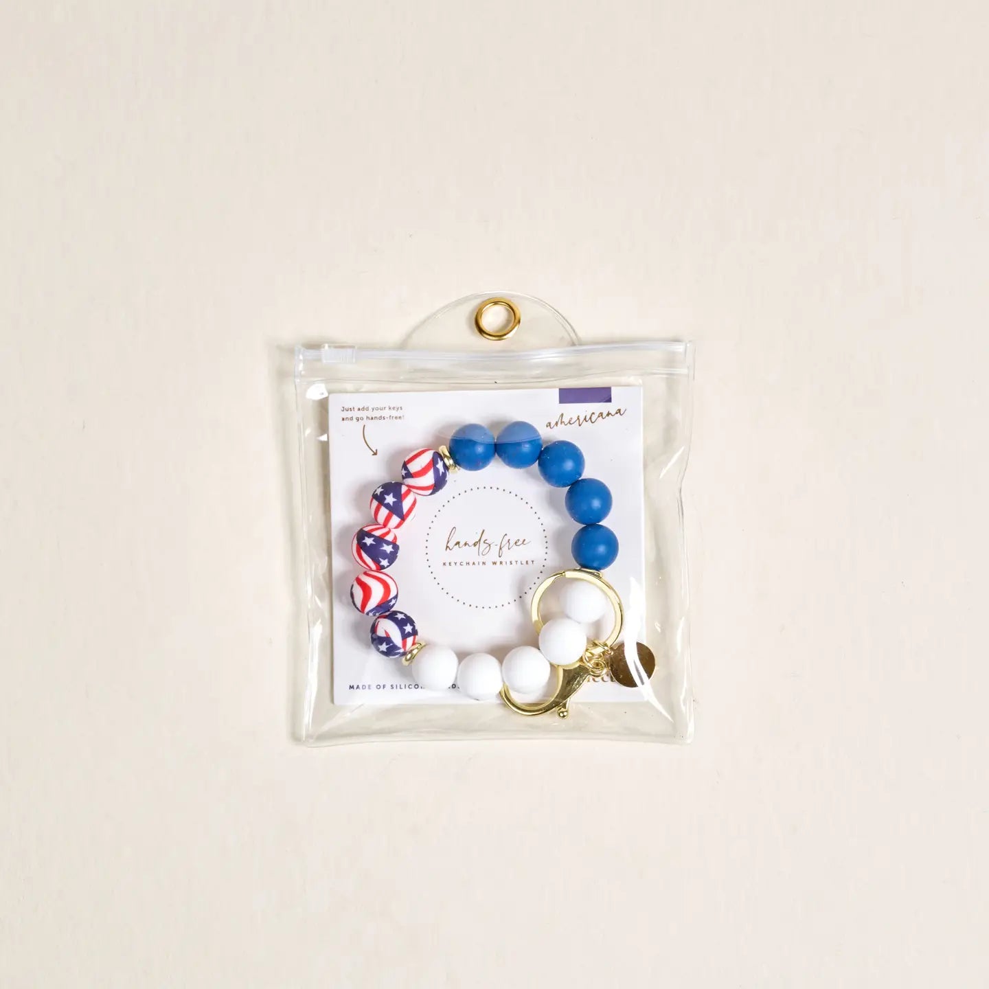 Hands Free Keychain Wristlet Americana