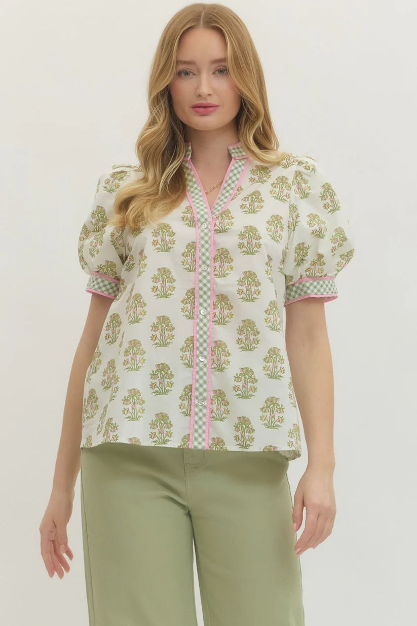 Floral Puff Sleeve Top