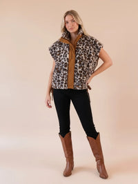 Animal Print Sherpa Vest
