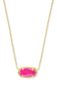 Elisa Gold Pendent Necklace In Azalea Illusion