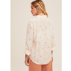 Floral Embroidered Button Down Shirt