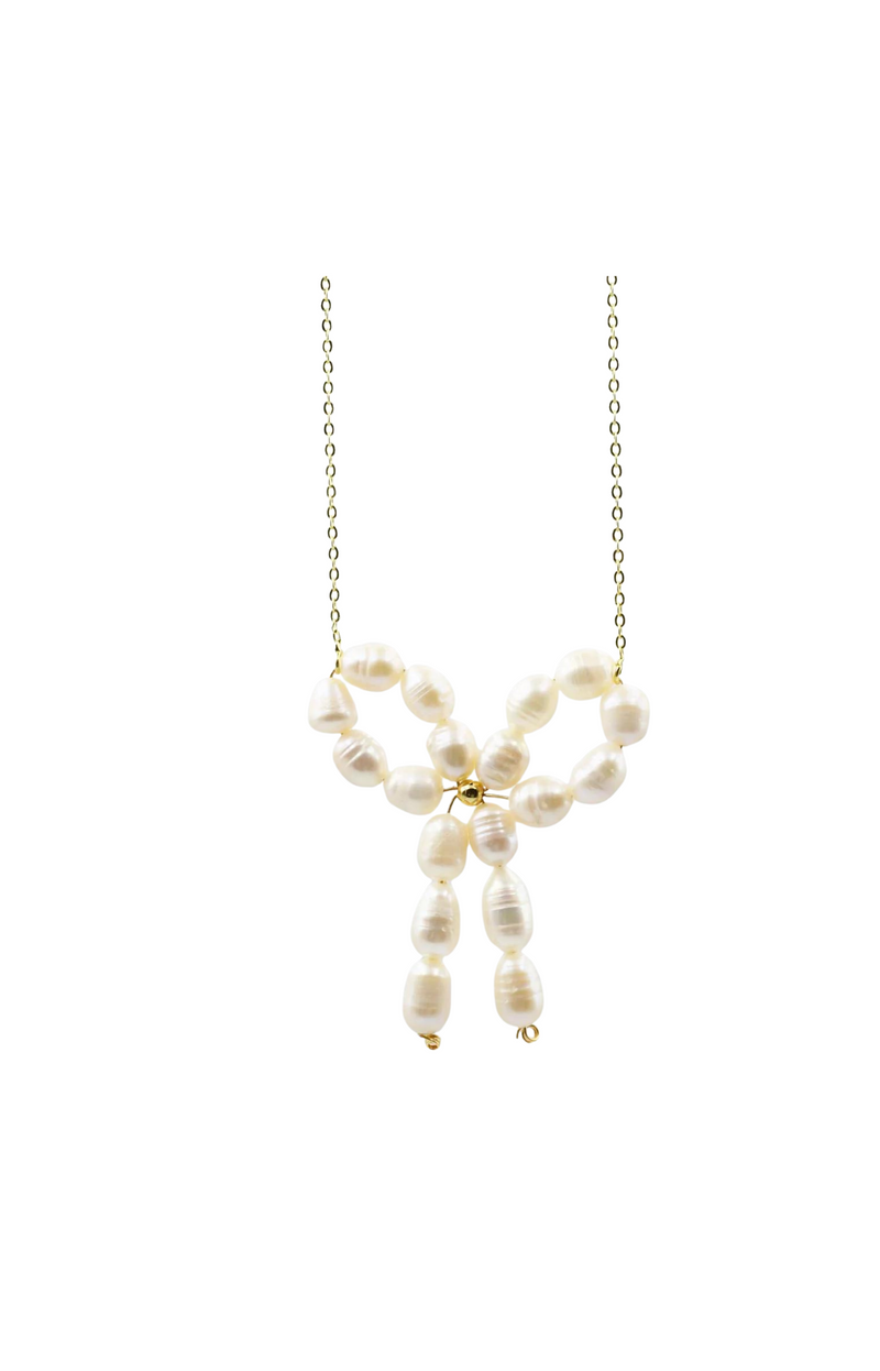 Treasure Jewels Pearl Bow Necklace