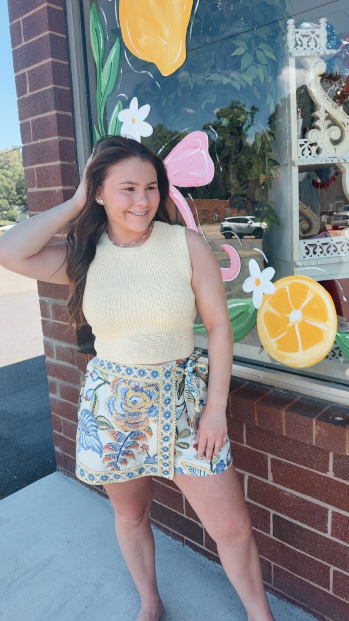 Botanical Print Wrap Skort