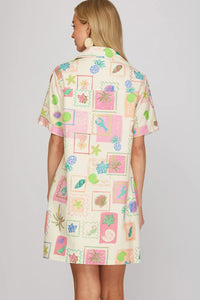 Paradise Postmark Shirt Dress