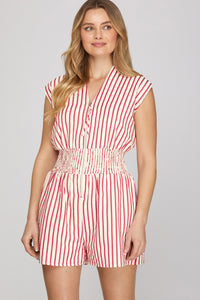 Red White Romper