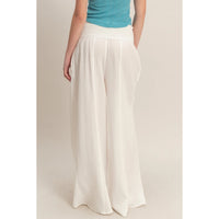 Smocked Waist Wide-Leg Pants