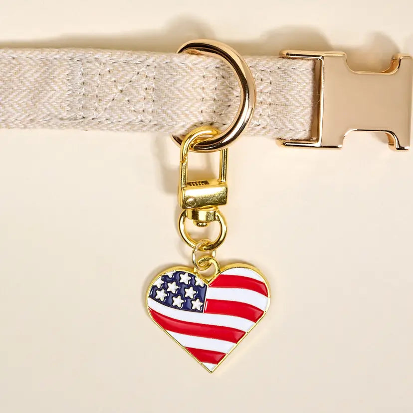 Pawfect Collar Charm–Americana Heart
