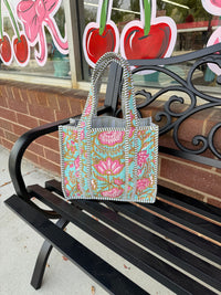 Quilted Floral Mini Tote