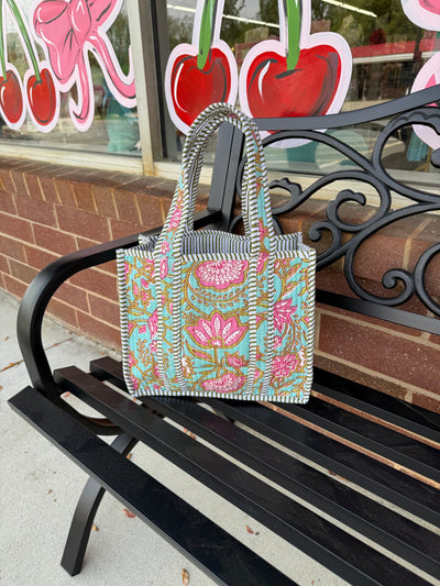 Quilted Floral Mini Tote