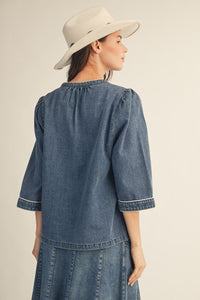 Blooming Days Denim Top