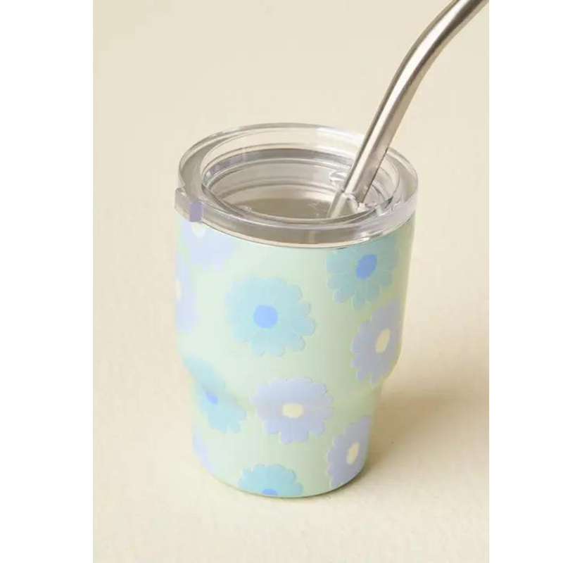 Tumbler Shot Glass With Metal Straw