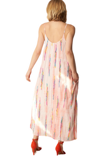 Multicolor Tie-dye Cami Maxi Dress