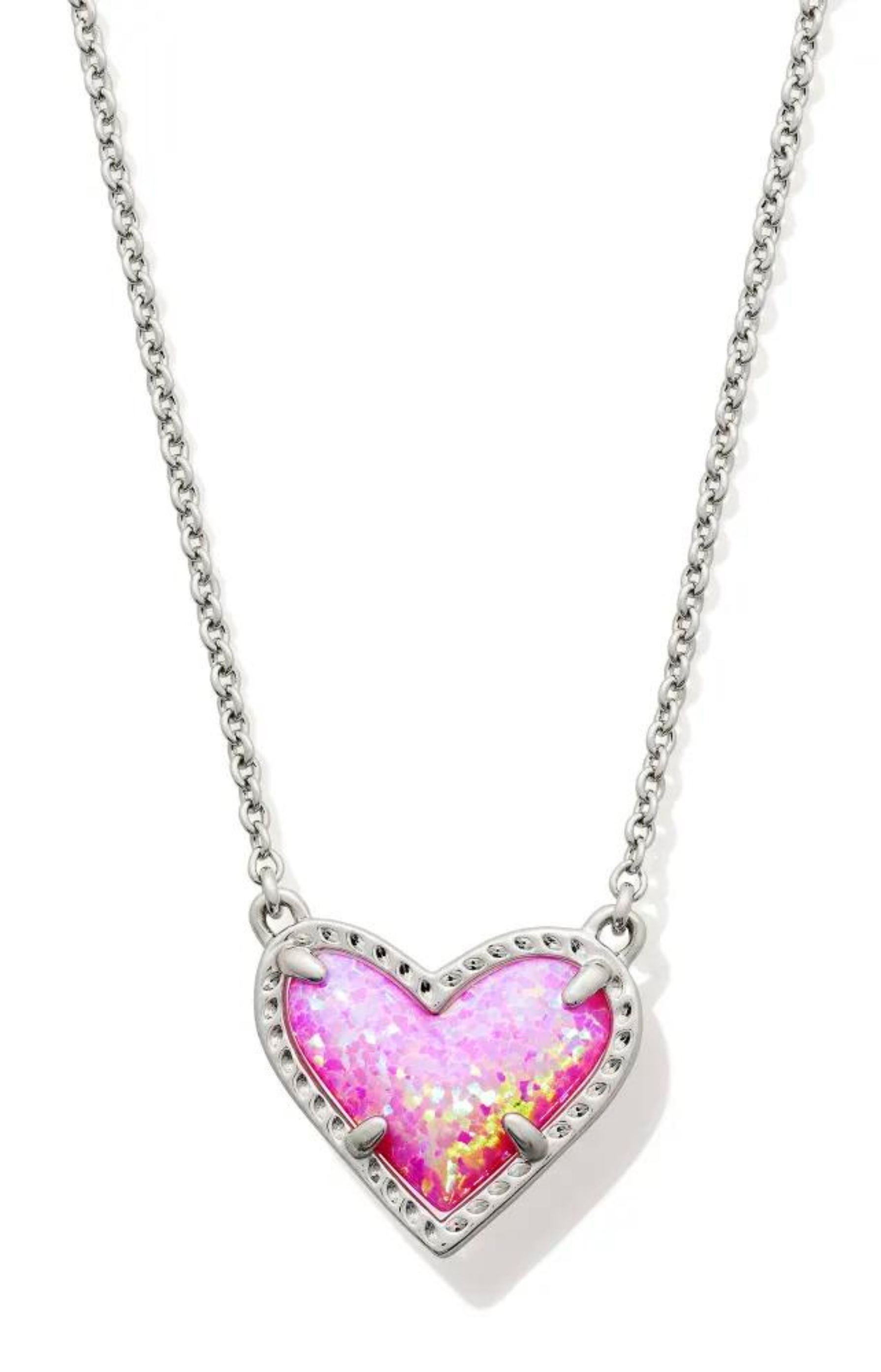 Bubble Gum Pink Ari Heart Short Pendant Necklace – Molly Malone's