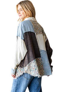 Washed Star Patchwork Top  