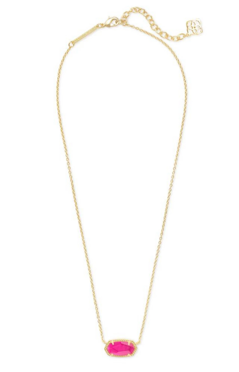 Elisa Gold Pendent Necklace In Azalea Illusion