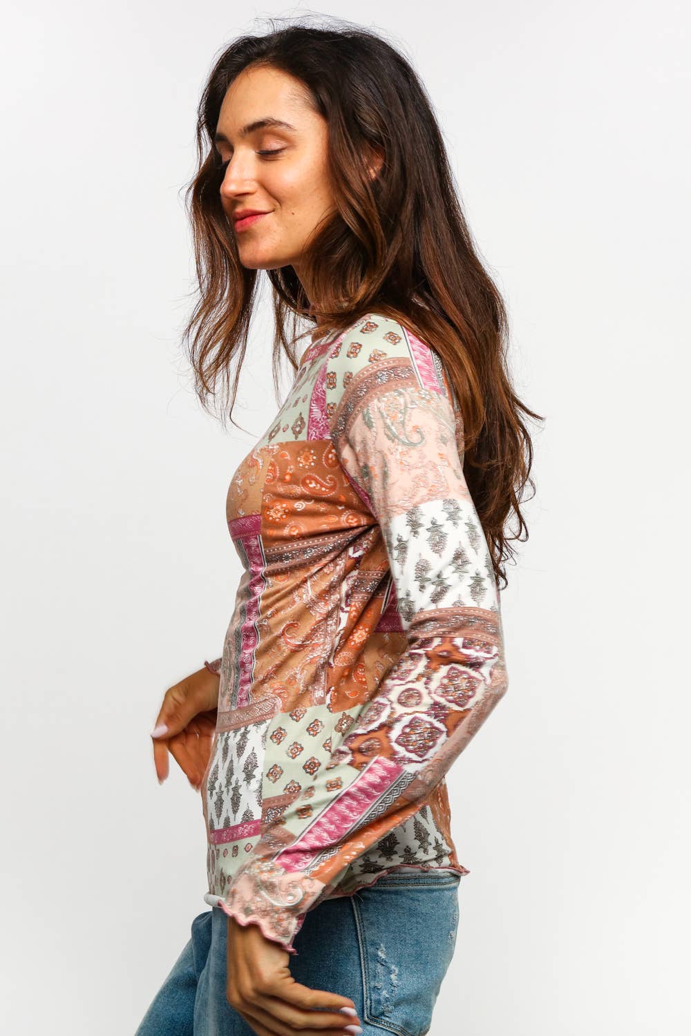 Fall Boho Patchwork Top