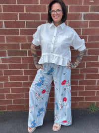Floral Stripe Pants