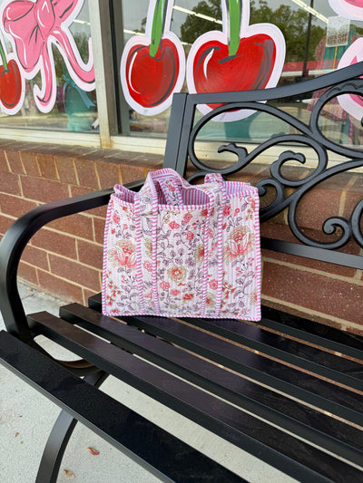 Quilted Floral Mini Tote